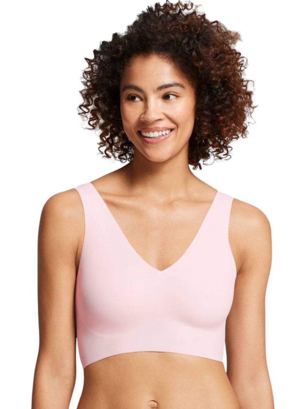 True & Co. True Everybody V-Neck Bra Womens 2X Pale Pink Wireless Bralette NWOT